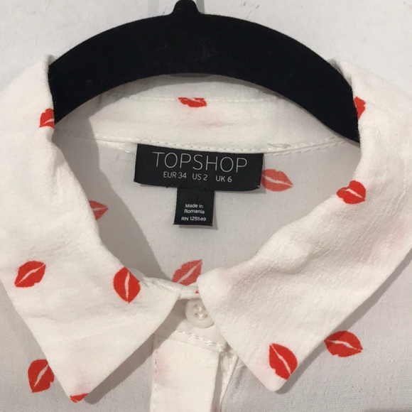 Topshop lip print blouse - Picture 4 of 8
